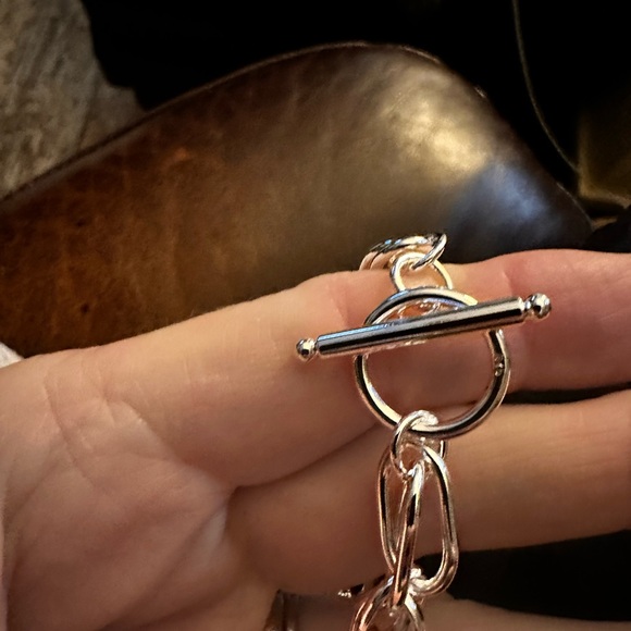 Silver 925 toggle clasp Chain Bracelet - Picture 7 of 8